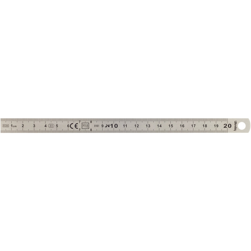 Reglet inox 2 faces 20 cm