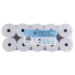 Bobine pour tickets de caisse 80x72mm - 76m - 1 pli thermique 48g/m2.