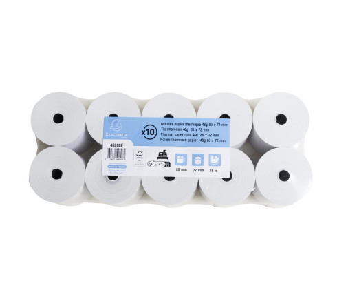 Bobine pour tickets de caisse 80x72mm - 76m - 1 pli thermique 48g/m2.