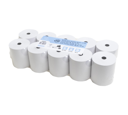 Bobine pour tickets de caisse 80x72mm - 76m - 1 pli thermique 48g/m2.