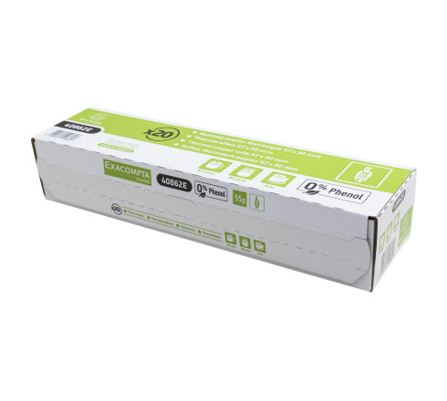 Bobine pour tickets de carte bancaire 57x30mm - 9m - 1 pli thermique 55g/m2 sans Phenol
