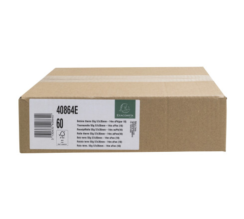 Bobine pour tickets de carte bancaire 57x35mm - 14m - 1 pli thermique 55g/m2 sans Phenol