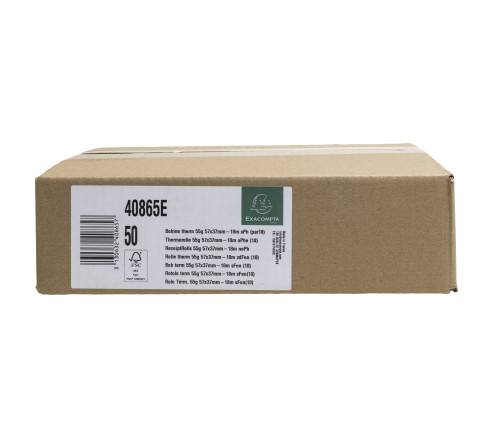 Bobine pour tickets de carte bancaire 57x37mm - 18m - 1 pli thermique 55g/m2 sans Phenol