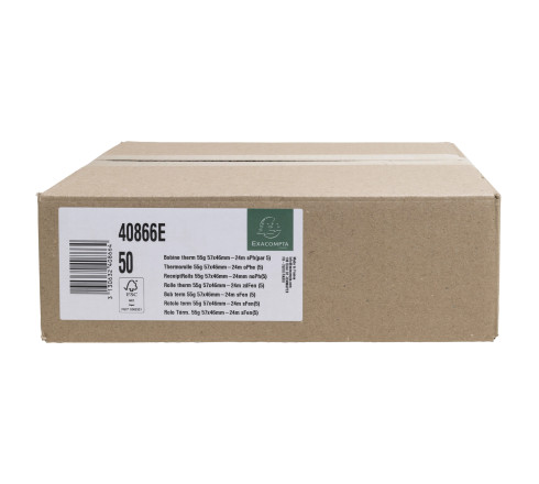Bobine pour tickets de carte bancaire 57x46mm - 24m - 1 pli thermique 55g/m2 sans Phenol