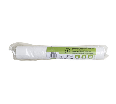 Bobine pour tickets de carte bancaire 57x46mm - 24m - 1 pli thermique 55g/m2 sans Phenol