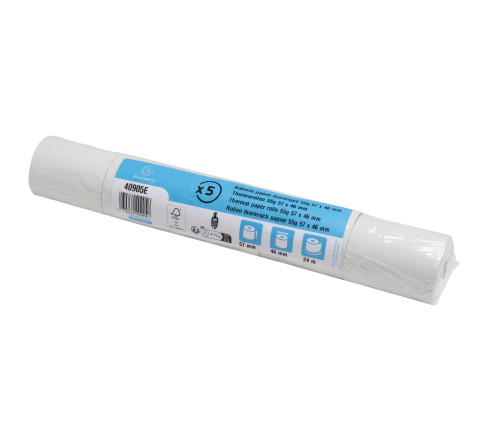 Bobine pour tickets de carte bancaire 57x46mm - 24m - 1 pli thermique 55g/m2.