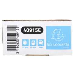 Bobine pour tickets de carte bancaire 57x46mm - 24m - 1 pli thermique 55g/m2.