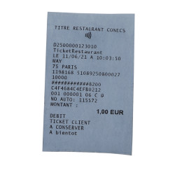 Bobine pour tickets de carte bancaire 57x40mm - 18m - 1 pli thermique 52g/m2 - Safe Contact.