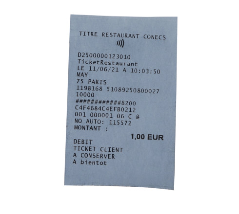 Bobine pour tickets de carte bancaire 57x40mm - 18m - 1 pli thermique 52g/m2 - Safe Contact.
