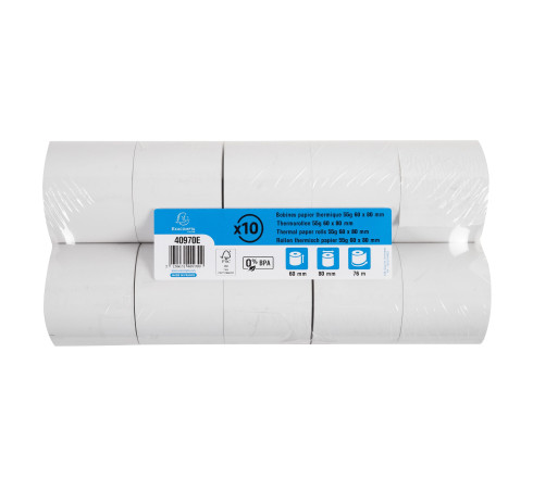 Bobine pour tickets de caisse 60x80mm - 76m - 1 pli thermique 55g/m2.