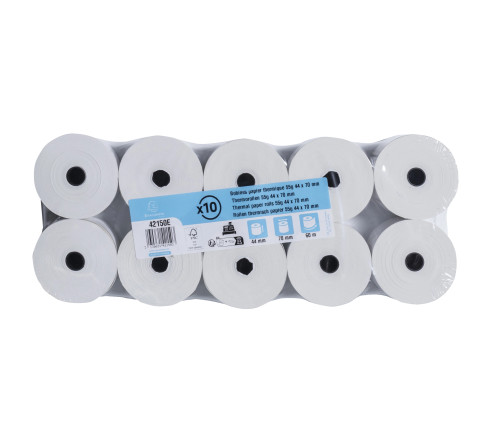Bobine pour tickets de caisse 44x70mm - 60m - 1 pli thermique 55g/m2.