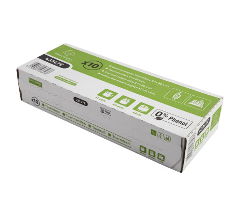 Bobine pour tickets de caisse et carte bancaire 57x60mm - 44m - 1 pli thermique 55g/m2 sans Phenol.