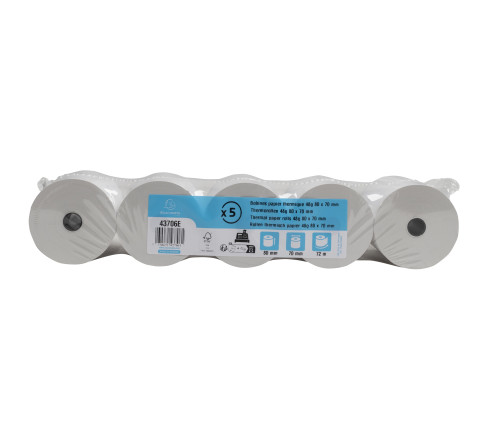 Bobine pour tickets de caisse 80x70mm - 72m - 1 pli thermique 48g/m2.