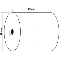 Bobine pour tickets de caisse 80x70mm - 72m - 1 pli thermique 48g/m2.