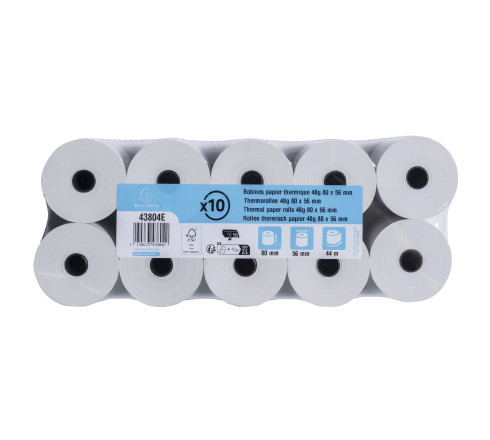 Bobine pour balance 80x56mm - 44m - 1 pli thermique 48g/m2.