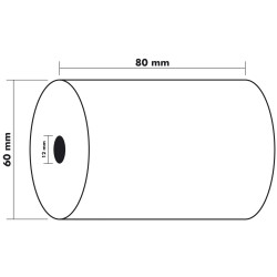 Bobine pour balance 80x56mm - 44m - 1 pli thermique 48g/m2.