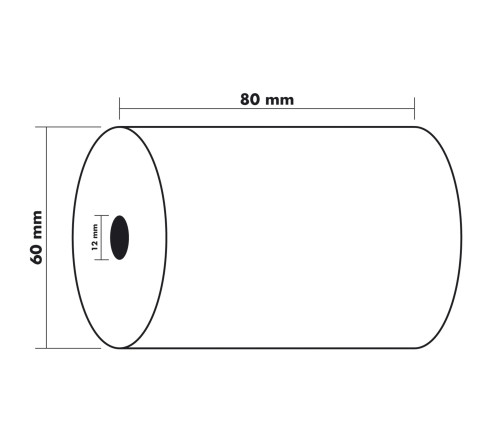 Bobine pour balance 80x56mm - 44m - 1 pli thermique 48g/m2.