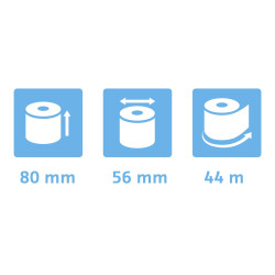 Bobine pour balance 80x56mm - 44m - 1 pli thermique 48g/m2.