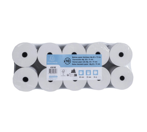 Bobine pour tickets de caisse 80x72mm - 76m - 1 pli thermique 48g/m2.