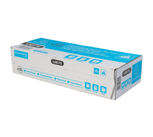 Bobine pour tickets de caisse 80x72mm - 76m - 1 pli thermique 48g/m2.