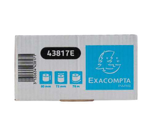 Bobine pour tickets de caisse 80x72mm - 76m - 1 pli thermique 48g/m2.