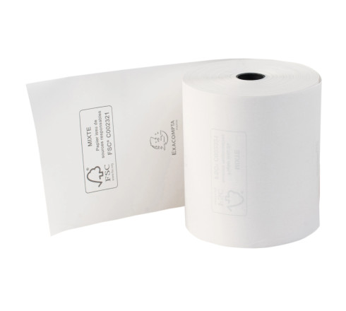 Bobine pour tickets de caisse 80x70mm - 72m - 1 pli thermique 48g/m2.