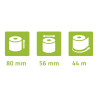 Bobine pour balance 80x56mm - 44m - 1 pli thermique 48g/m2 sans Phenol.