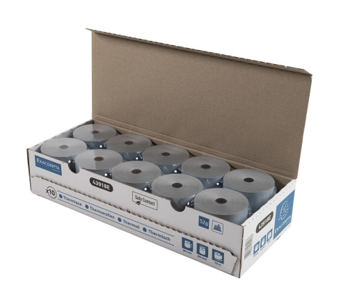 Bobine pour tickets de caisse 80x80mm - 76m - 1 pli thermique 52g/m2 - Safe Contact.