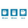 Bobine pour balance 80x60mm - 44m - 1 pli thermique 52g/m2 - Safe Contact.
