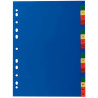 Jeu de 20 intercalaires alphabétiques en polypropylène coloré, format