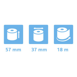 Bobine pour tickets de carte bancaire 57x37mm - 18m - 1 pli thermique 48g/m2