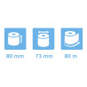 Bobine pour tickets de caisse 80x73m - 80m - 1 pli thermique 48/m2- grande longueur.
