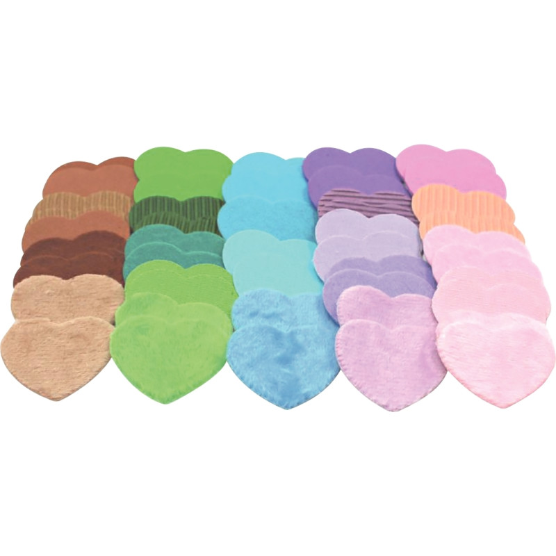 Pack de 50 gommettes sensorielles coeur texturées