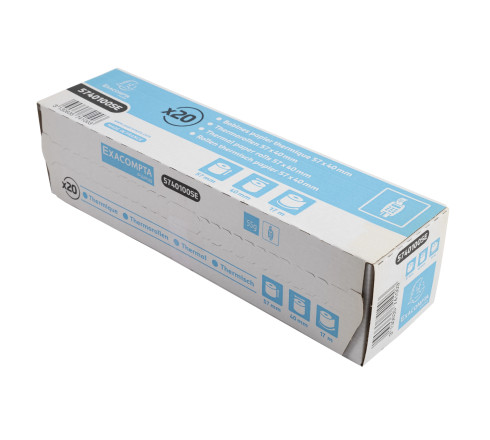 Bobine pour tickets de carte bancaire 57x40mm - 17m - 1 pli thermique 55g/m2.