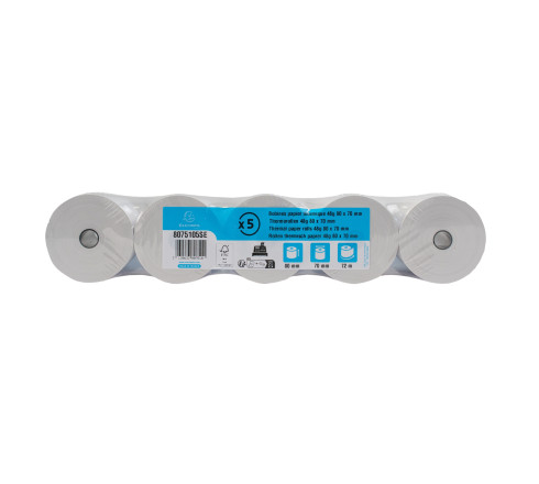 Bobine pour tickets de caisse 80x70m - 72m - 1 pli thermique 48m2.