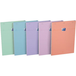 Bloc OXFORD SMART 80 feuilles, format A4, quadrillé 5x5, coloris paste
