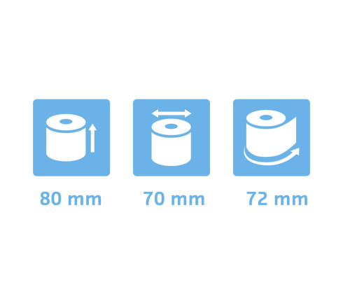 Bobine pour tickets de caisse 80x70m - 72m - 1 pli thermique 48m2.