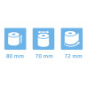 Bobine pour tickets de caisse 80x70m - 72m - 1 pli thermique 48m2.