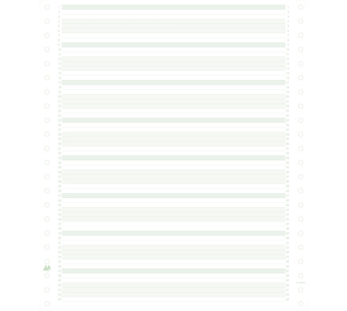 2000 feuilles de listing zoné vert 240x11 1pli Bandes Caroll Non Détachables 60g