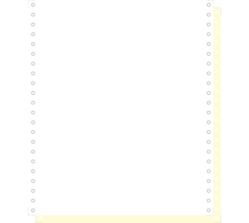 1000 feuilles de listing autocopiantes blanc/jaune 240x11 2plis Bandes Caroll Détachables