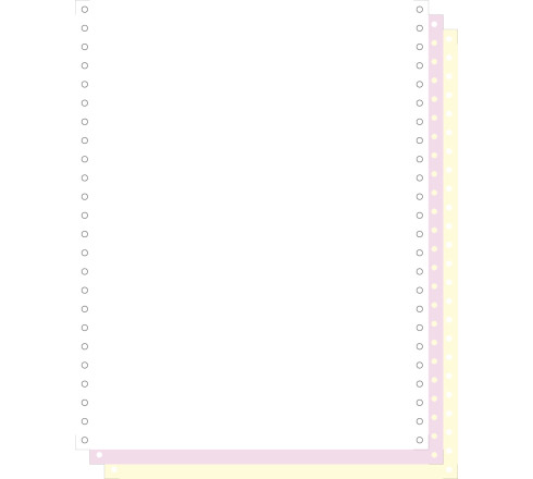 1000 feuilles de listing autocopiantes blanc/rose/jaune 240x12 3plis Bandes Caroll Détachables