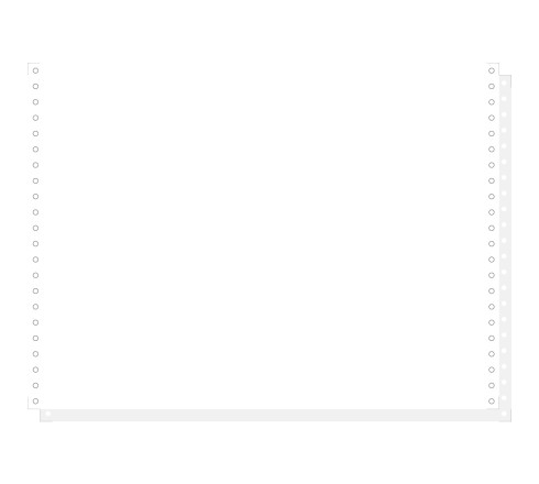 1000 feuilles de listing blanc autocopiant 380x11 2plis Bandes Caroll Détachables