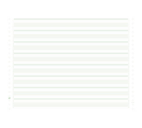 2000 feuilles de listing zoné vert 380x11 1pli Bandes Caroll Non Détachables 70g