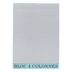 Bloc de contrôle comptable 29,7x21cm - 4 colonnes - 70 feuillets