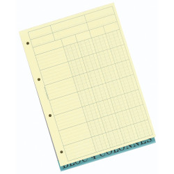 Bloc de contrôle comptable 29,7x21cm - 4 colonnes - 70 feuillets