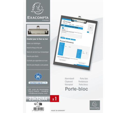 Porte-bloc papier enduit - Format 23x32cm pour A4