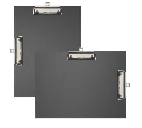 Porte-bloc double clip papier enduit - Format 23x32cm pour A4