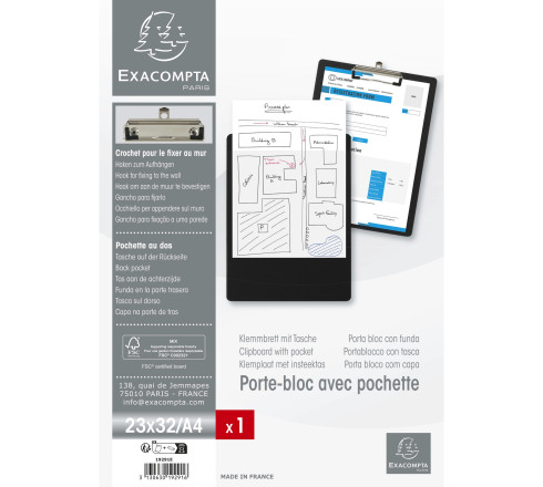 Porte-bloc avec pochette - Format 23x32cm pour A4