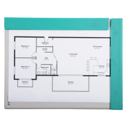 Porte-bloc aimanté rembordé plastique pour A4