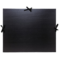 Carton à dessin kraft noir vernis avec ruban 32x45 cm - Pour format A3